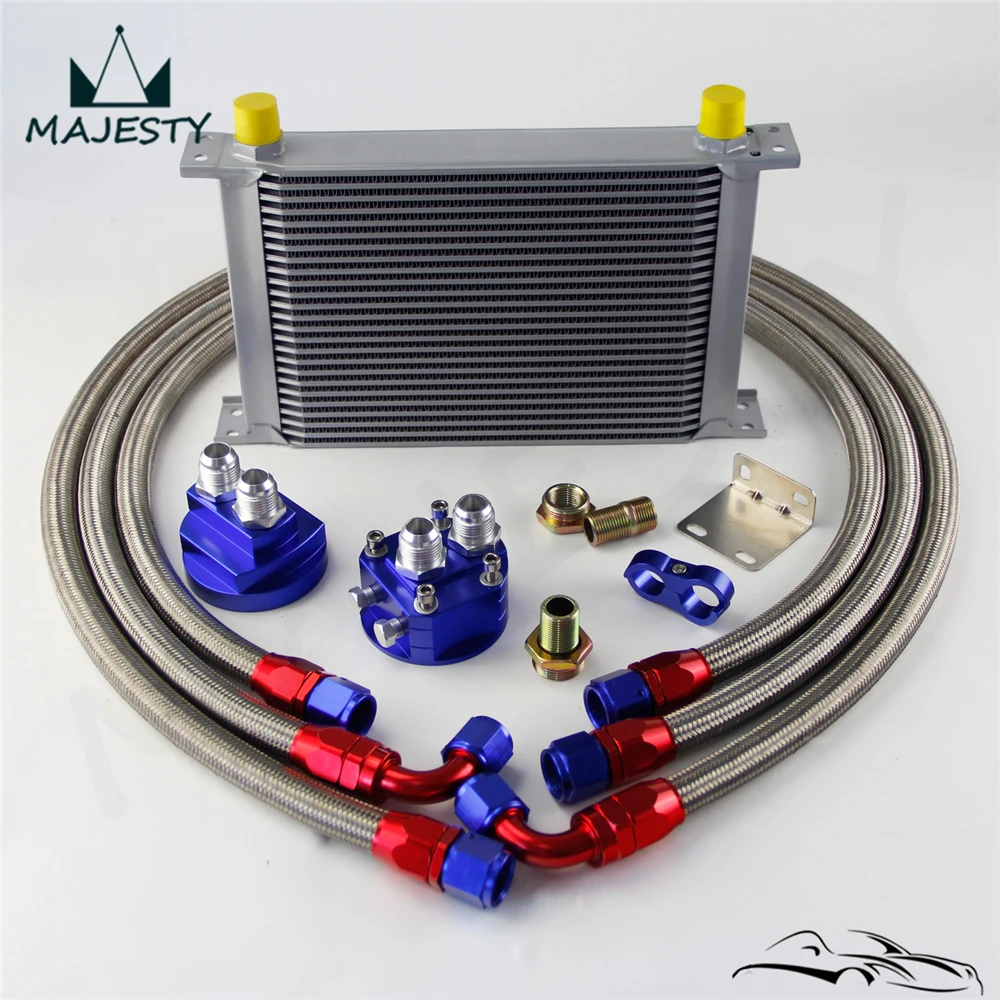 25 row an-10an universal engine transmission oil cooler british type+ filter relocation kit |