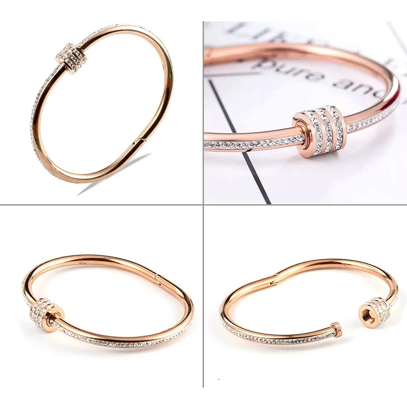 URSJEWELRY Браслет-манжета из нержавеющей стали браслеты для женщин сделаны из нержавеющей стали 316L гипоаллергенный весенний браслет