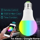 Горячая Магическая WiFi умный светильник лампочка E27 светодиодный светильник лампы Цвет изменение затемнения светодиодные лампы совместимы с Amazon Alexa и Google Assistant 7W 4,5 W