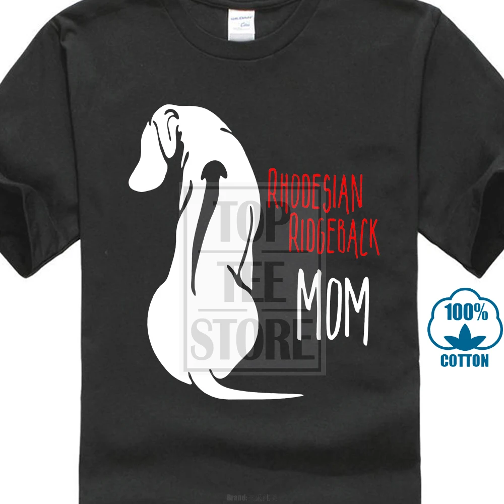 Забавная Мужская футболка женская футболка-Новинка Rhodesian Ridgeback Mom с круглым