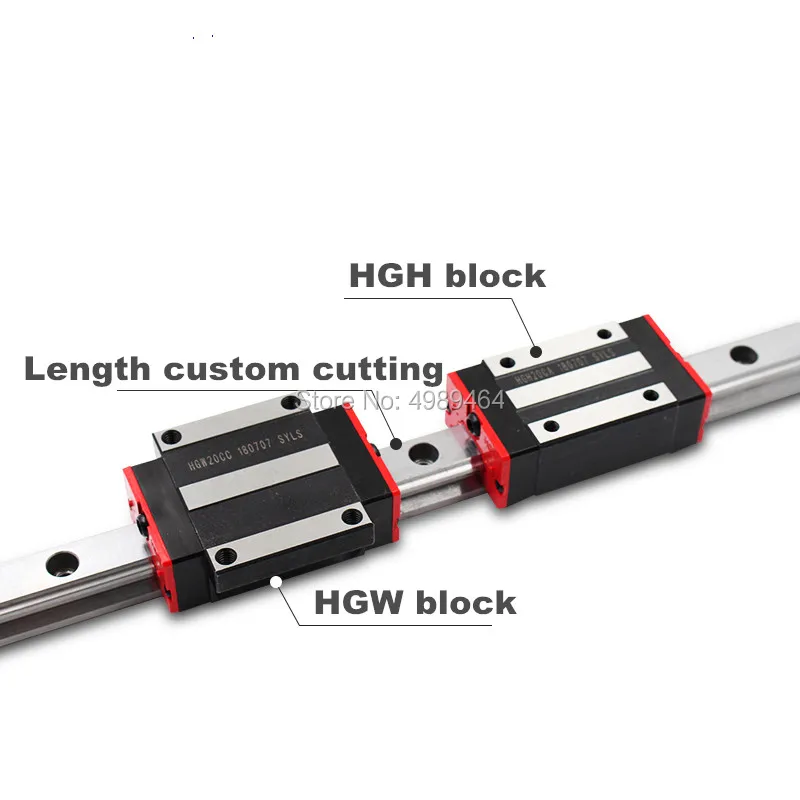 20 мм 2 шт. линейная направляющая HGR20 от 650 до 1000 Запчасти для ЧПУ и 4 HGH20CA или HGW20CC