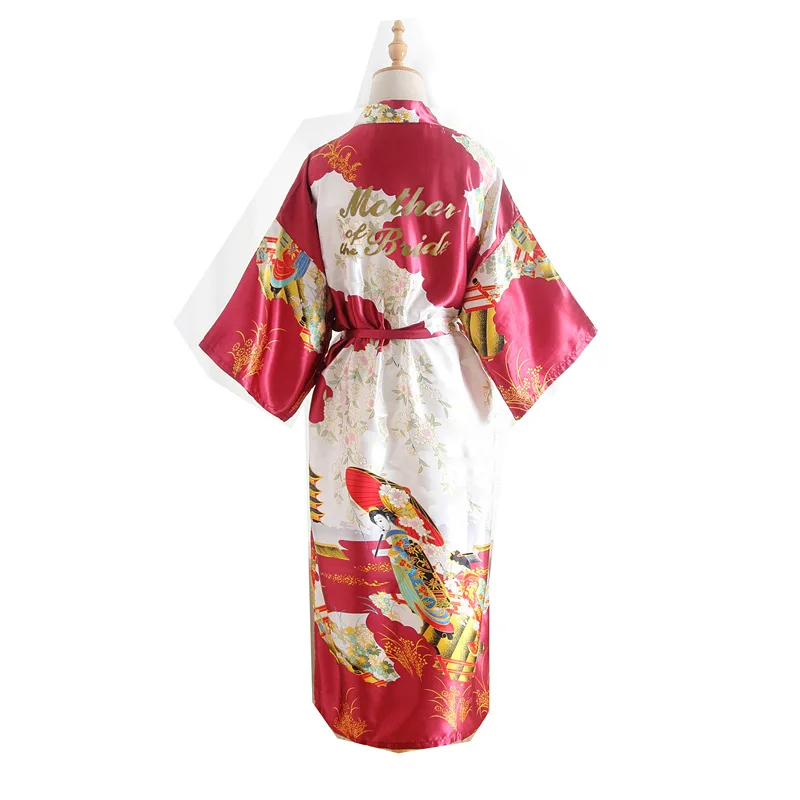 

Silk Satin Wedding Bride Bridesmaid Robe Floral Bathrobe long Kimono Robe Night Robe Bath Robe Fashion Dressing Gown For Women