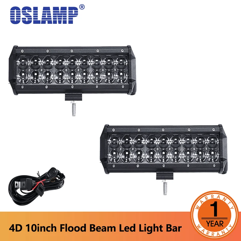 Oslamp 4D 54 Вт 10 дюймов прямой светодиодный светильник бар луч потока автомобильный