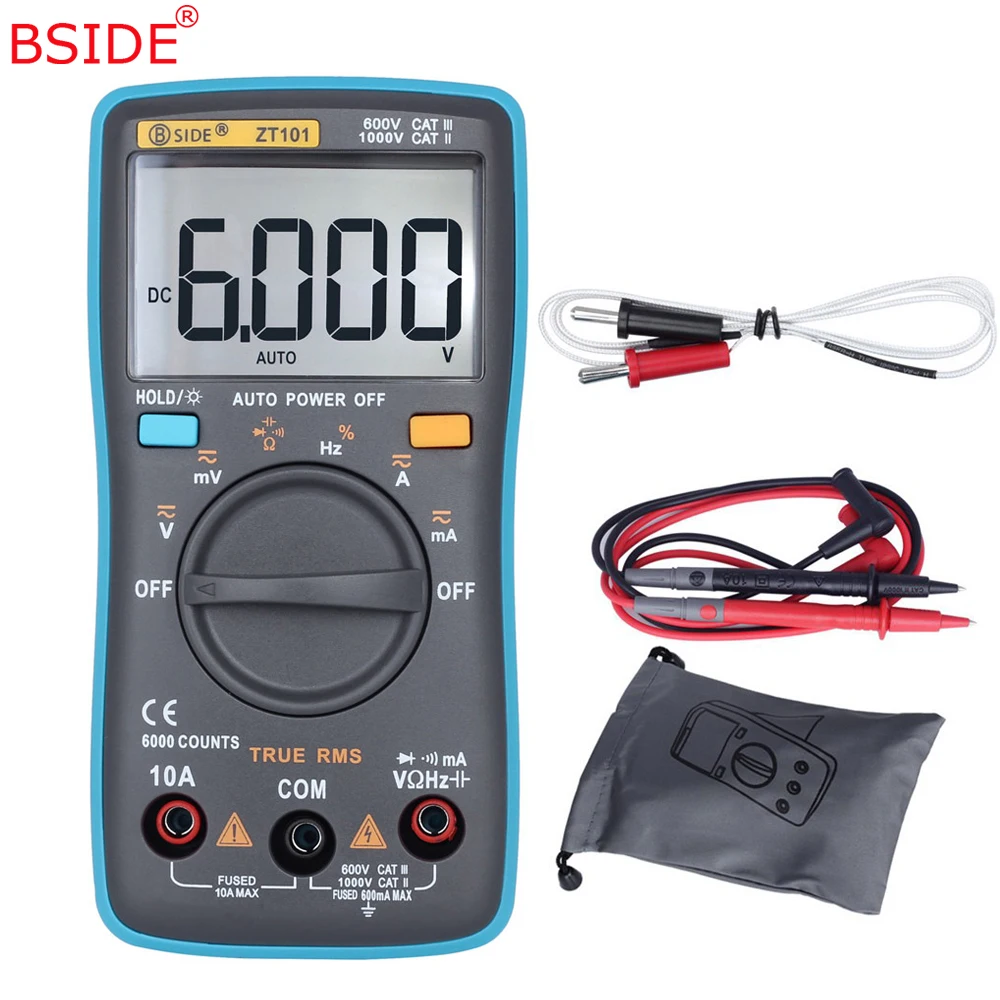 BSIDE True RMS цифровой мультиметр ZT102 Автоматический диапазон Multimetro Вольтметр
