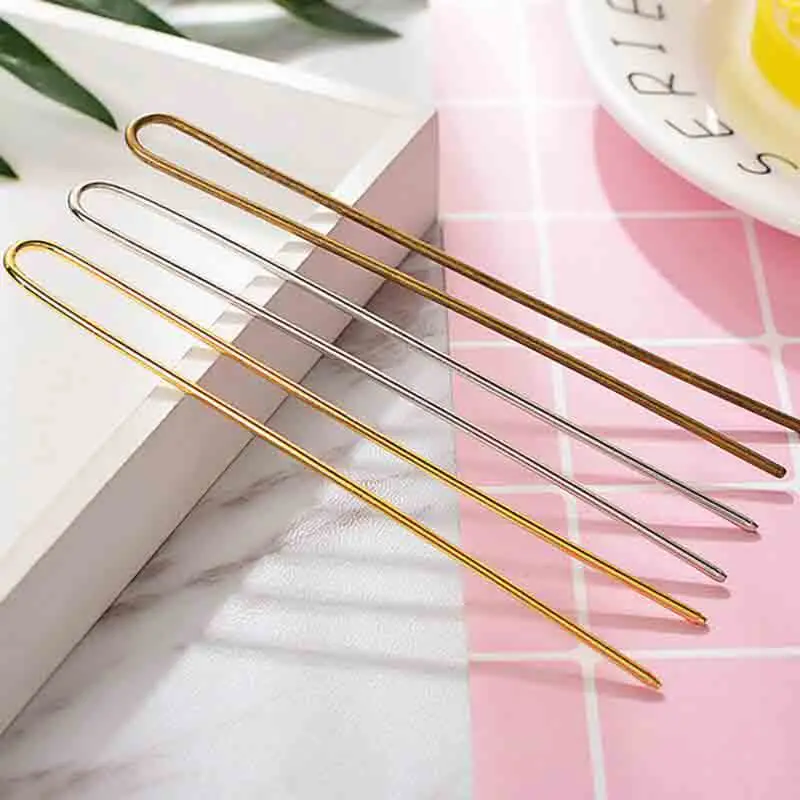 

10pcs 110X2mm U Shaped Hair Pin Gold Antique Bronze Color Metal Chignon Hair Bun Holder Hair Fork for Women DIY Jewelry Findings