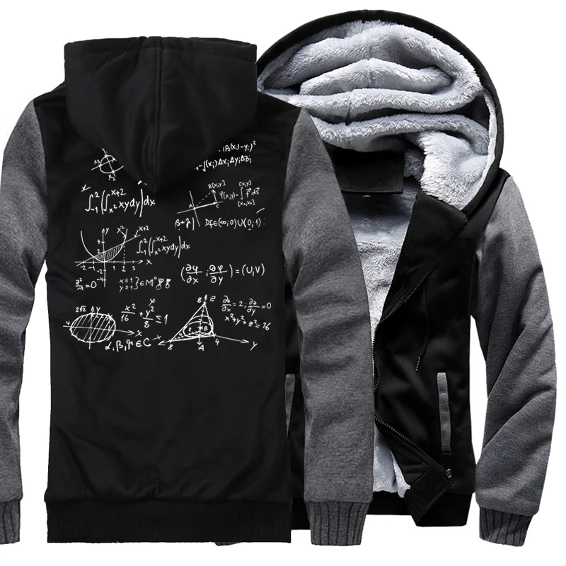 

Мужская толстовка с капюшоном, Зимняя Толстая хипстерская куртка с принтом математическая формула Теория большого взрыва, 2018