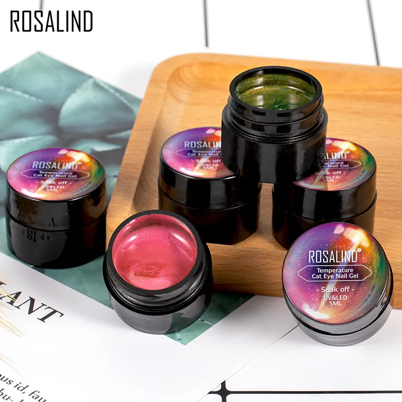 Гель лак для ногтей ROSALIND гибридные Лаки кошачий глаз с изменением температуры 5