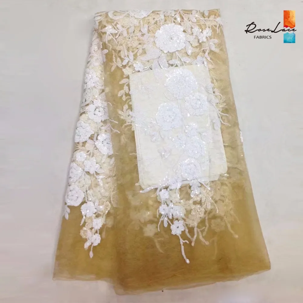 2018 удивительно! Дизайнерская вышитая сетчатая кружевная ткань с блестками