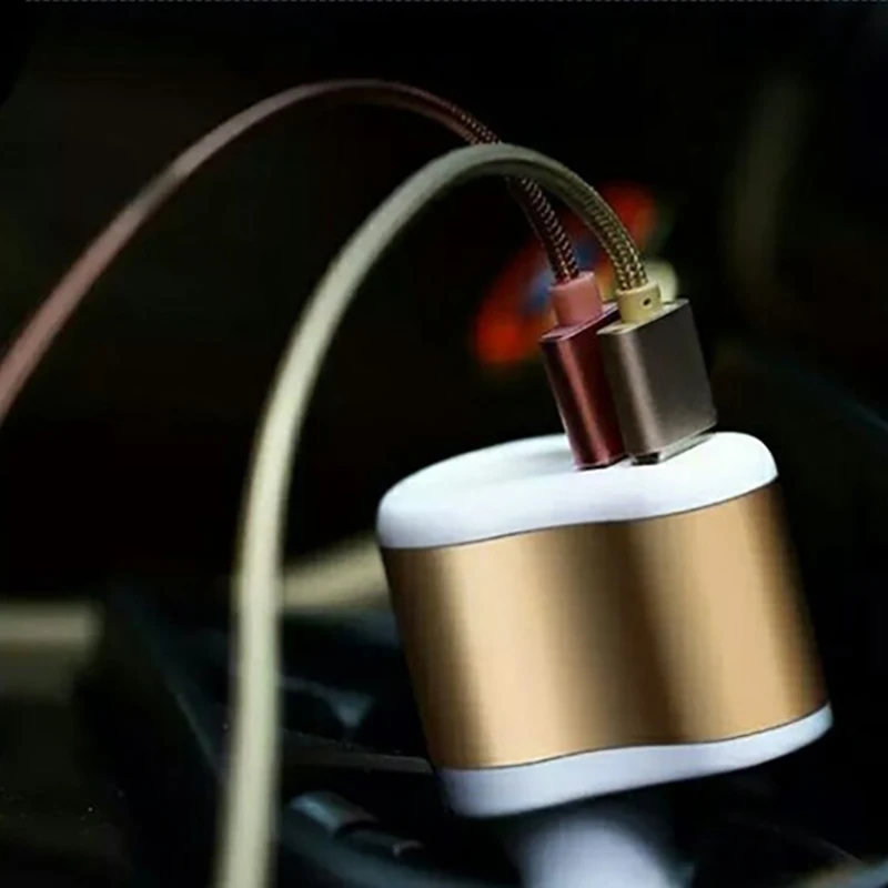 Двойной зарядное устройство USB адаптер 3.1A цифровой автомобильный металлическое