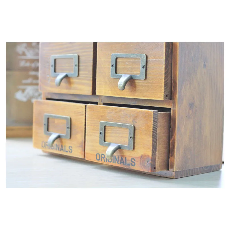 Креативная винтажная деревянная коробка для хранения украшений имитирующая