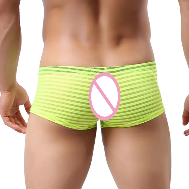 YUFEIDA сексуальное нижнее белье в полоску Боксеры Шорты сетчатые прозрачные Sunmmer