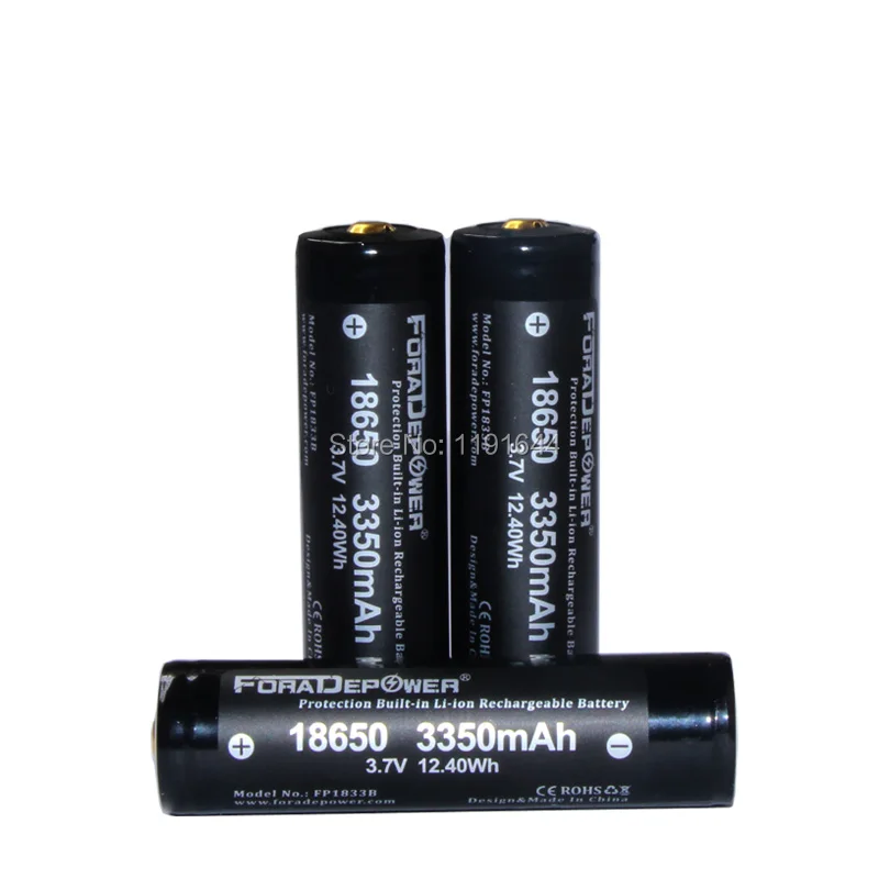 2 шт./лот Foradepower 3 7 V 18650 3350mAh Защищенный фонарик высокой емкости с пластиковым