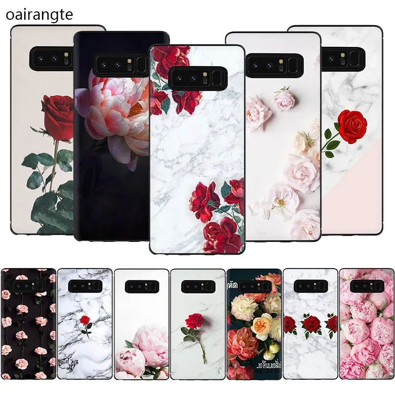 Мягкий чехол для телефона с изображением розы и пиона Samsung Galaxy A2 Core A6 7 8 9 2018 A10S 20S 20E