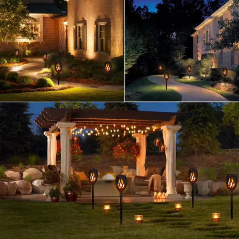 Vioslite Garden Waterproof Flame 4in1 Effect Stake Light 96 LED Security Landscape Lighting Indoor Outdoor Yard Decoration | Освещение