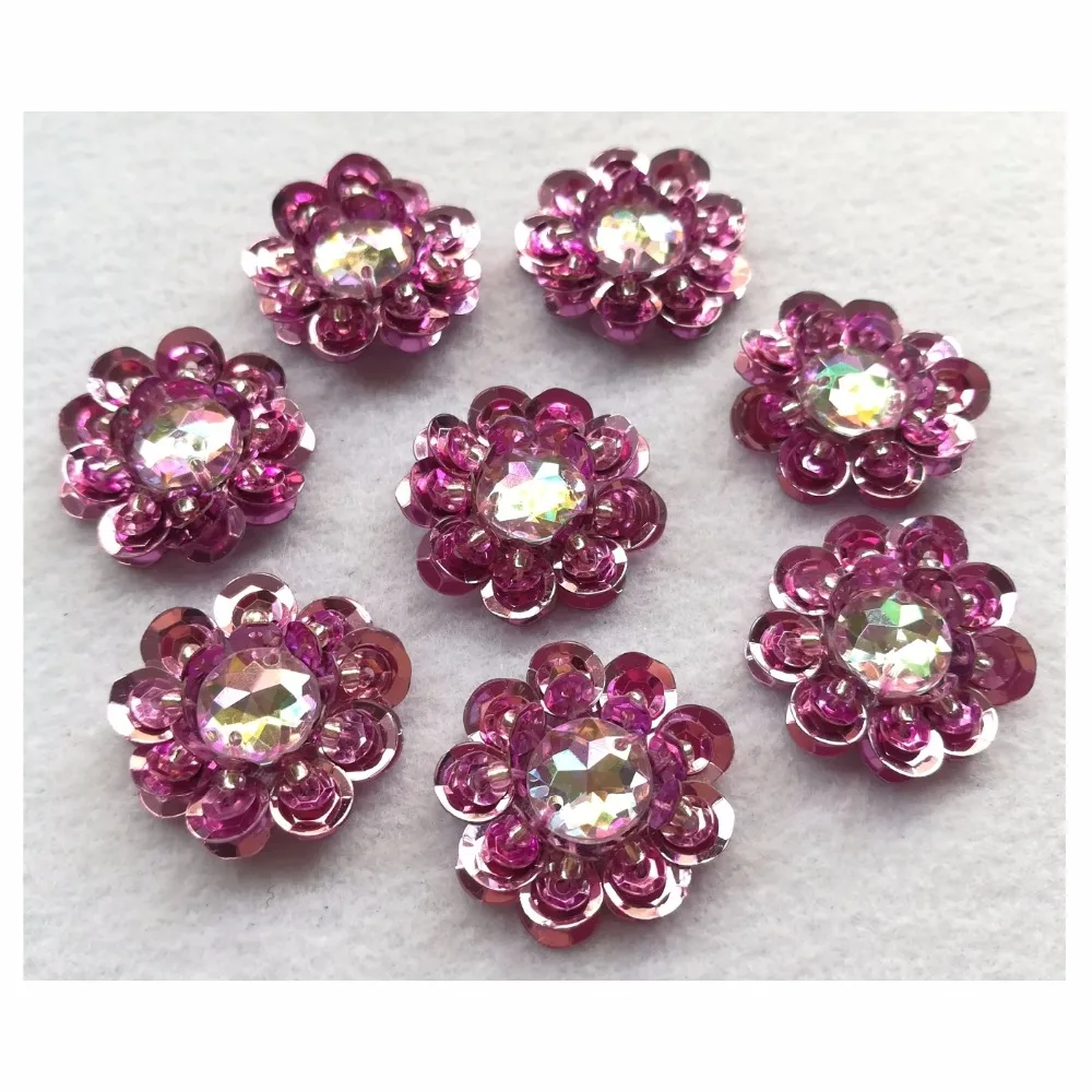 Новое блестящее розовое платье ручной работы с бусинами и блестками 3D Цветочные