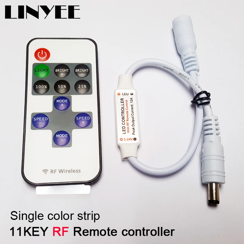 Одноцветный пульт дистанционного управления диммер постоянного тока 12 В 11