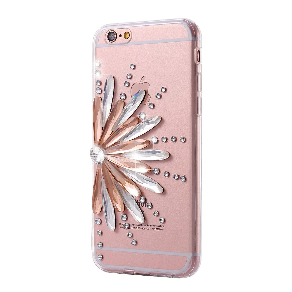 Роскошный блестящий чехол с бриллиантами и подсолнухом для iPhone 11 12 13 X XS MAX XR iphone 5S