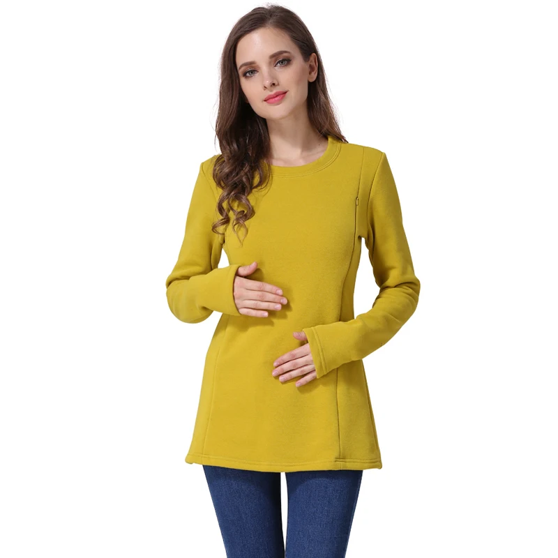 

New Long Sleeve Maternity Clothes COTTON winter Nursing Top Maternity tops for Pregnant Women Breastfeeding T-shirt