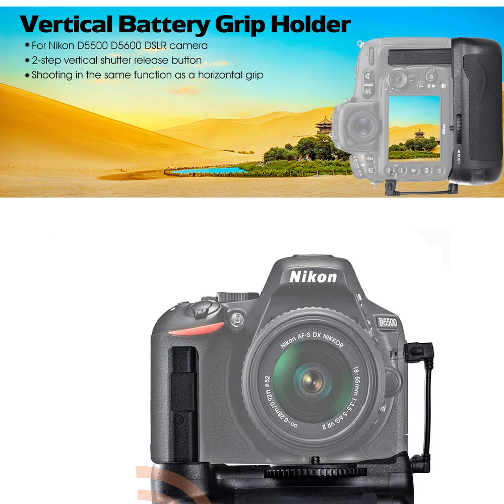 Spash Вертикальная Батарейная ручка держатель для Nikon D5500 D5600 батарея камеры DSLR держатель рукоятки с ИК функцией дистанционного управления