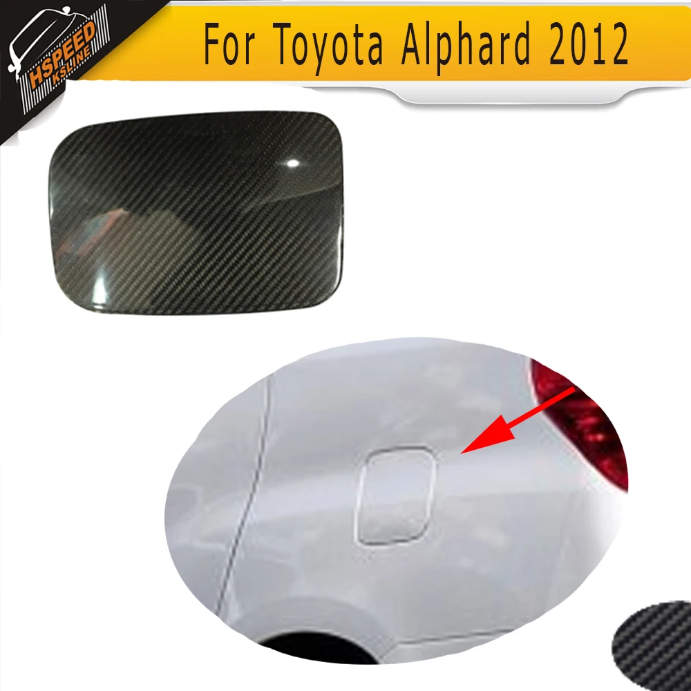 Углеродное волокно Авто Боковая крышка топливного бака для Toyota Alphard 2012|tank cover|fuel