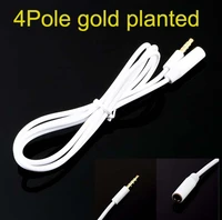 10pcs 3 5mm 4pole male to female headphone earphone audio mic extension cable