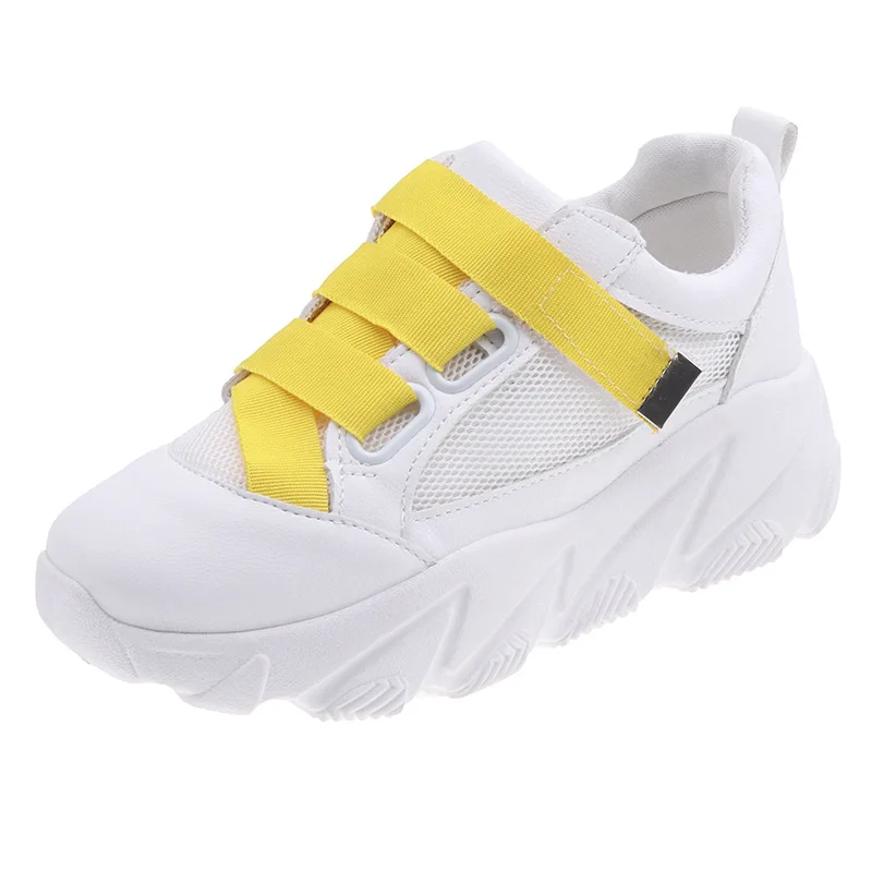 Обувь для тенниса женские белые кроссовки на толстой подошве женская обувь