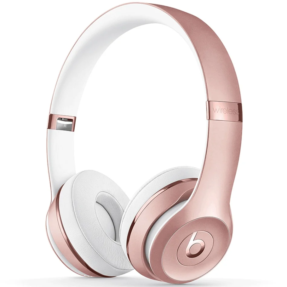 Rose Gold Beats Solo 3 оригинальные наушники на ухо, беспроводные Bluetooth наушники, музыка, быстрая зарядка, анти шум для iPhone - Цвет: Rose Gold