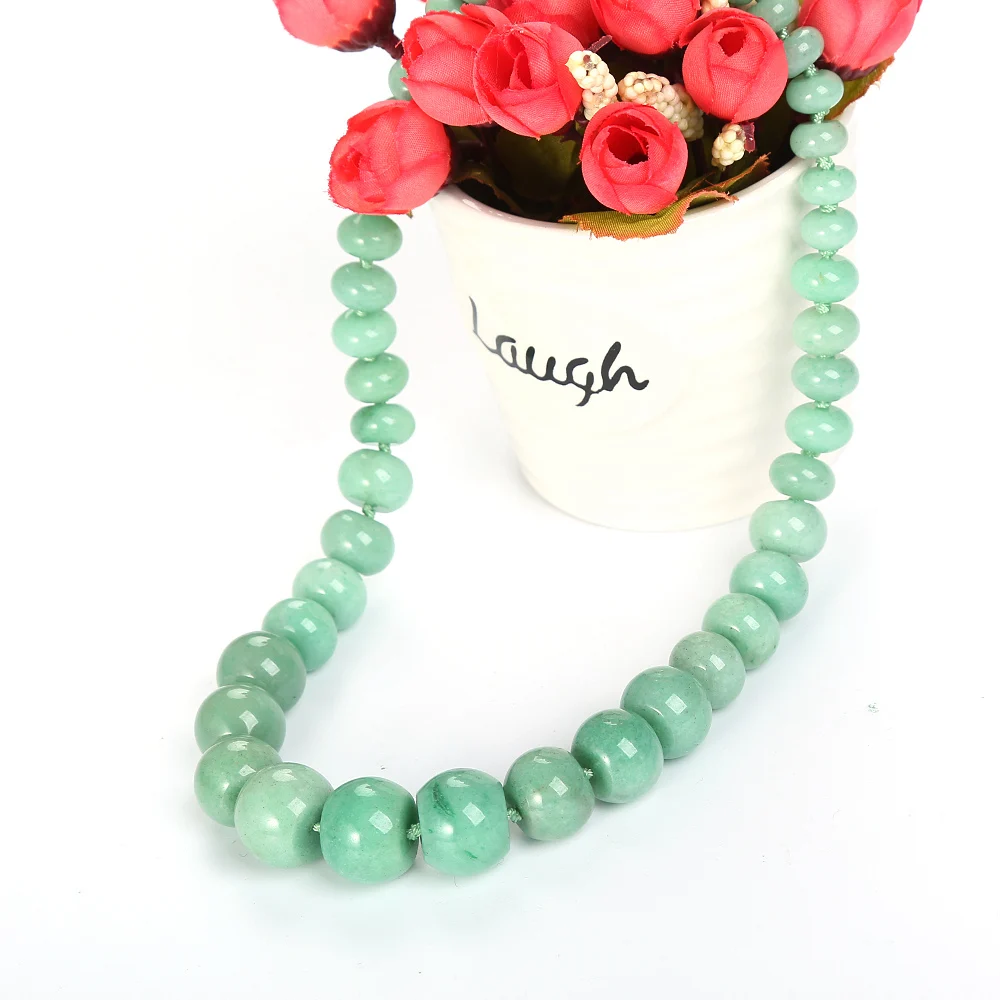 Натуральный авантюрин нефрит женское длинное жемчужное ожерелье шарма цепи