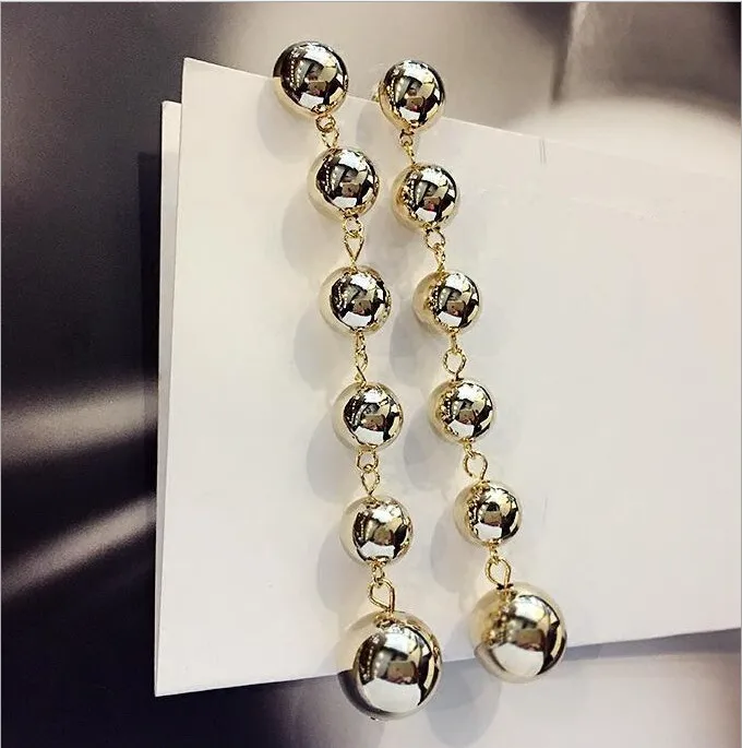 2018 панк металлические бусины в форме сердца длинные висячие серьги с кисточками