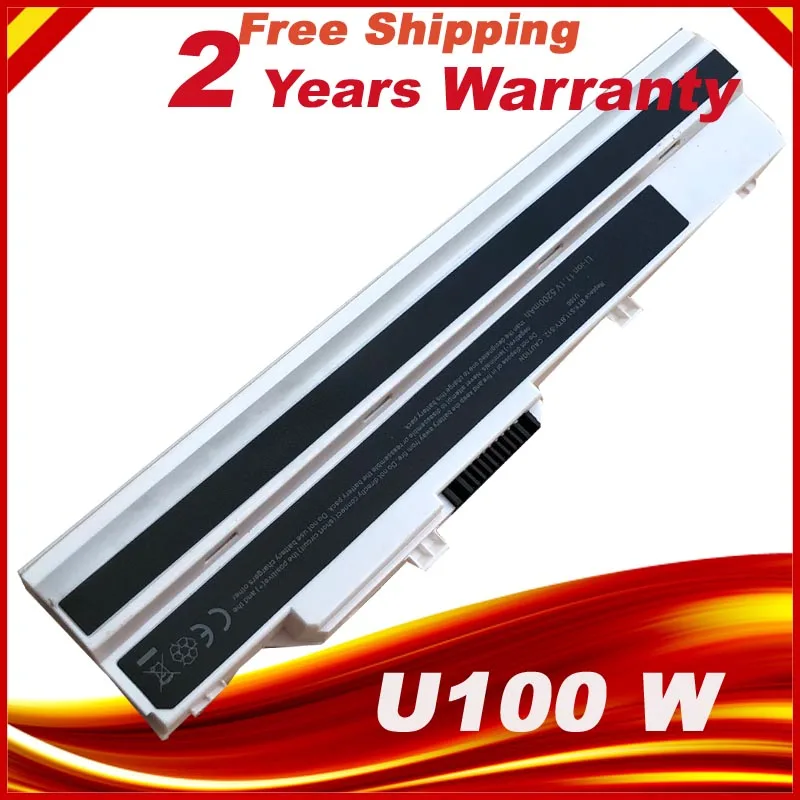 

6 Cell Laptop Battery For MSi U100 U90 U200 U210 U230 BTY-S11 BTY-S12 for LG X110 For MEDION Akoya Mini E1210, White
