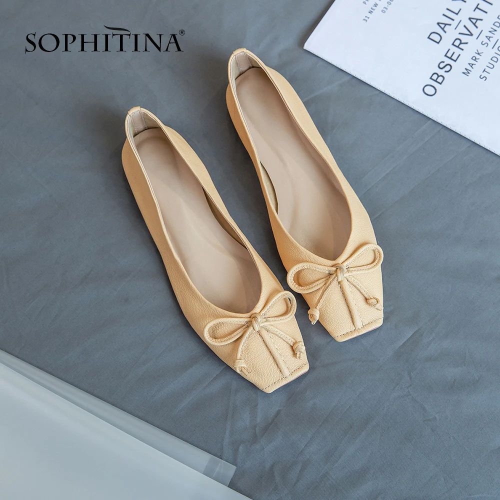 SOPHITINA/Новинки 2019г. Модная повседневная обувь с квадратным мыском на сплошной