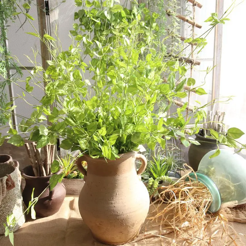 1 шт. искусственный вечнозеленый лист домашний декор имитация листья ротанга