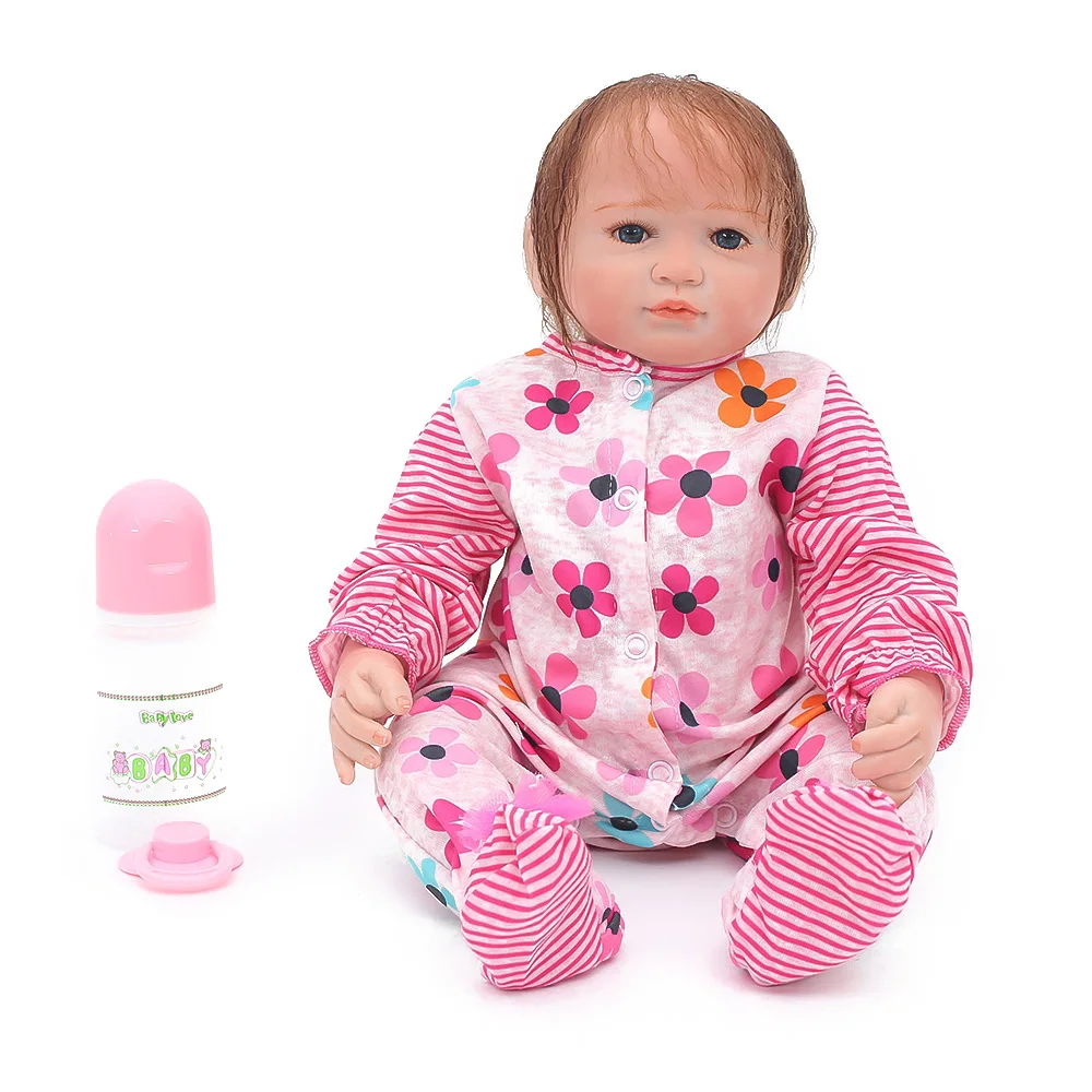 

19inch 46cm Soft Silicone Reborn Dolls Baby Realistic Doll Reborn newborn princess toddlers Boneca reborn doll Doll For Girls