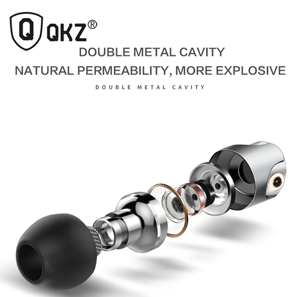 2019 новые наушники QKZ DM4 In Ear с динамическим драйвером и микрофоном, гибридный HIFI наушники с проводным подключением для Dj MP3.