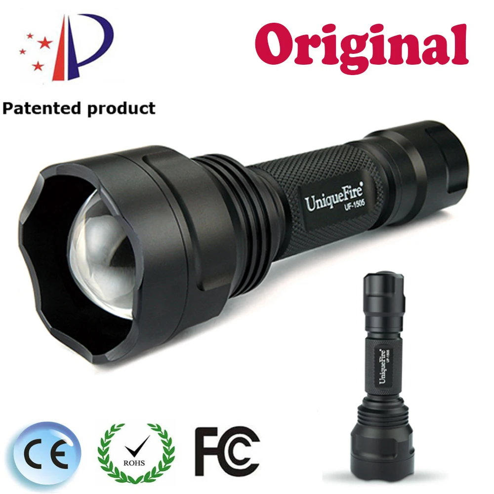 Перезаряжаемая Ночная тактическая вспышка UniqueFire 3 режима цвет: зеленый красный и