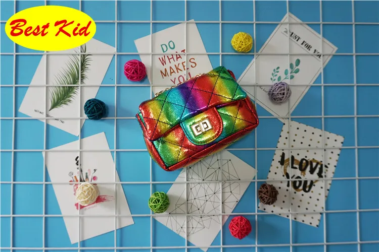 BestKid сумки! Новое поступление, детская модная сумочка с радугой, маленькая сумка-мессенджер для маленьких девочек, вечерние сумки для малышей, детские сумки SMT073