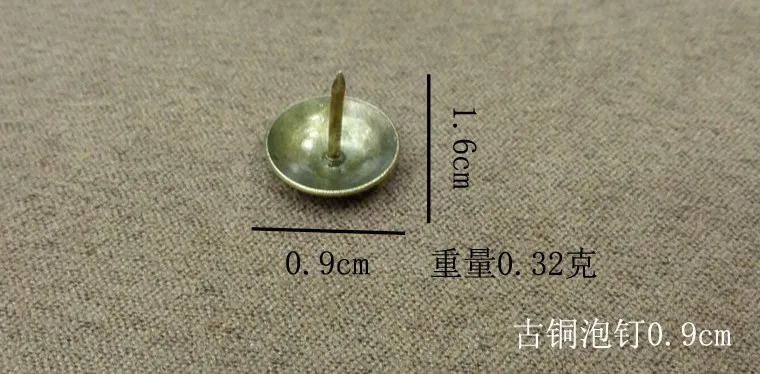 0.9x1.6 cm 100 шт гвозди для обивки, античная латунь, бронзовая Шпилька, шпильки для дверей, поролоновые гвозди для шкафов, оружейные гвозди, позолоченные шпильки "кошачий глаз" - Цвет: 0.9x1.6 cm