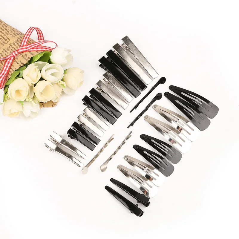 Women Duckbill Clip Metal Hair Clips Rhodium Black Tone Hairdressing Sectioning Hairpins Styling Accessories | Украшения и