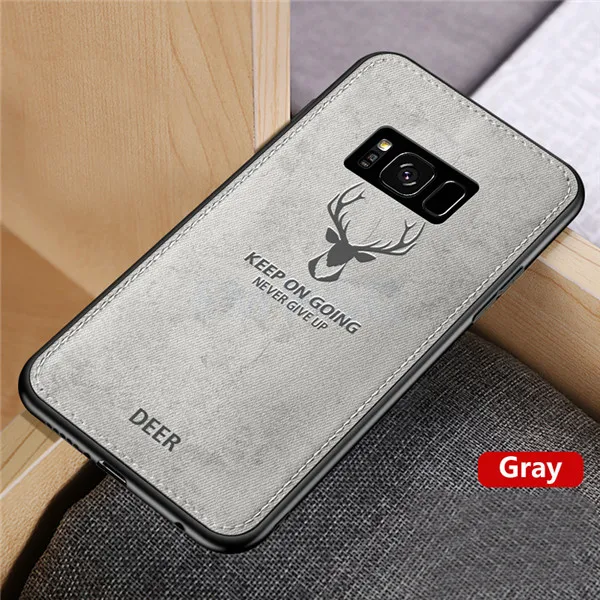 Gray Чехол для samsung Galaxy S9 S8 с объемной текстурой оленя из мягкого ТПУ на магните, чехол со встроенной магнитной пластиной для S10 S9 S8 Plus E - Цвет: Gray