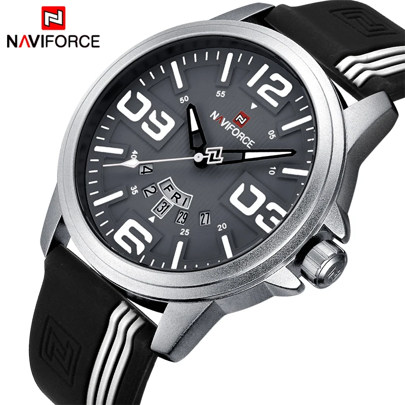 Мужские часы NAVIFORCE Брендовые мужские водостойкие модные повседневные спортивные