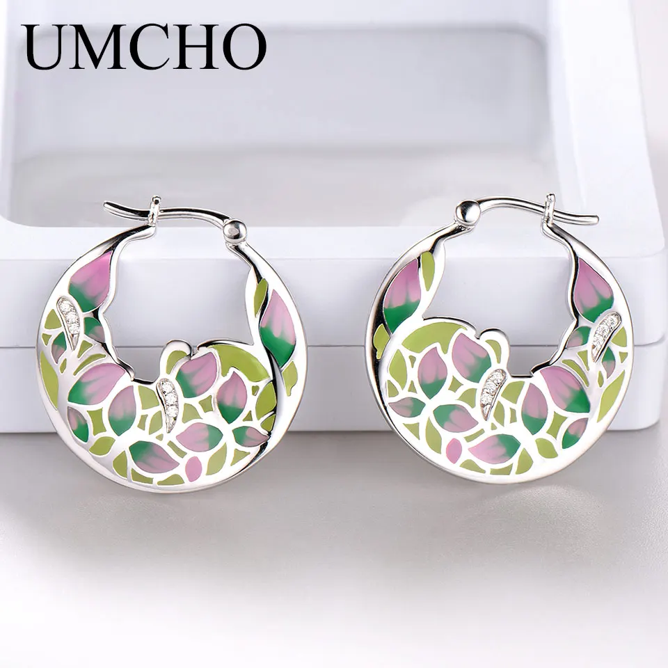 Женские серьги-клипсы с эмалью UMCHO элегантные вечерние серьги кубическим