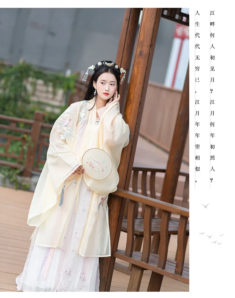 Hanfu Женский длинный рукав вышивка костюм Хана элемент династии Тан традиционный костюм Юбки феи платье принцессы для взрослых DN3508