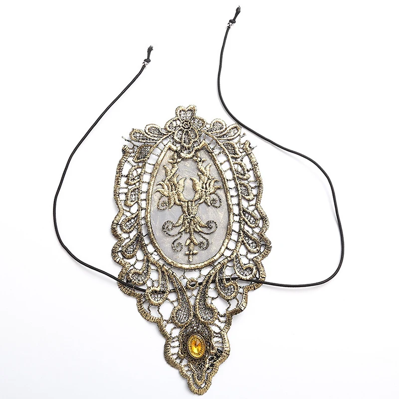 1 шт. женские длинные перчатки в стиле стимпанк кружевные без пальцев ажурные с