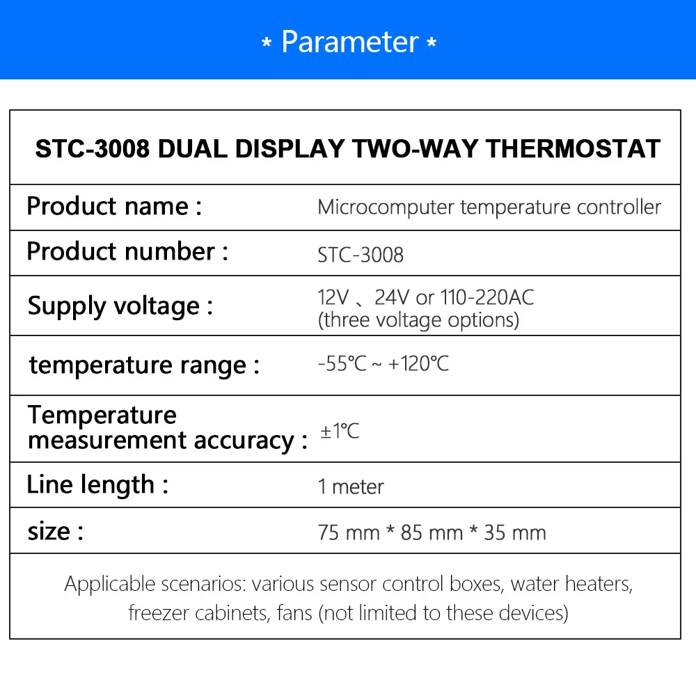 STC-3008 Термостат 110 В 220 в 12 В 24 В 2CH светодиодный двойной дисплей цифровой регулятор температуры Регулятор термометр для инкубатора тестер