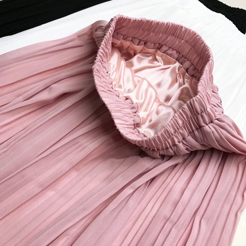 Bachash 2018 Spring Summer Vintage Skirts Womens Elastic High Waist Tulle Mesh Skirt Long Pleated Tutu Female Jupe Longue | Женская