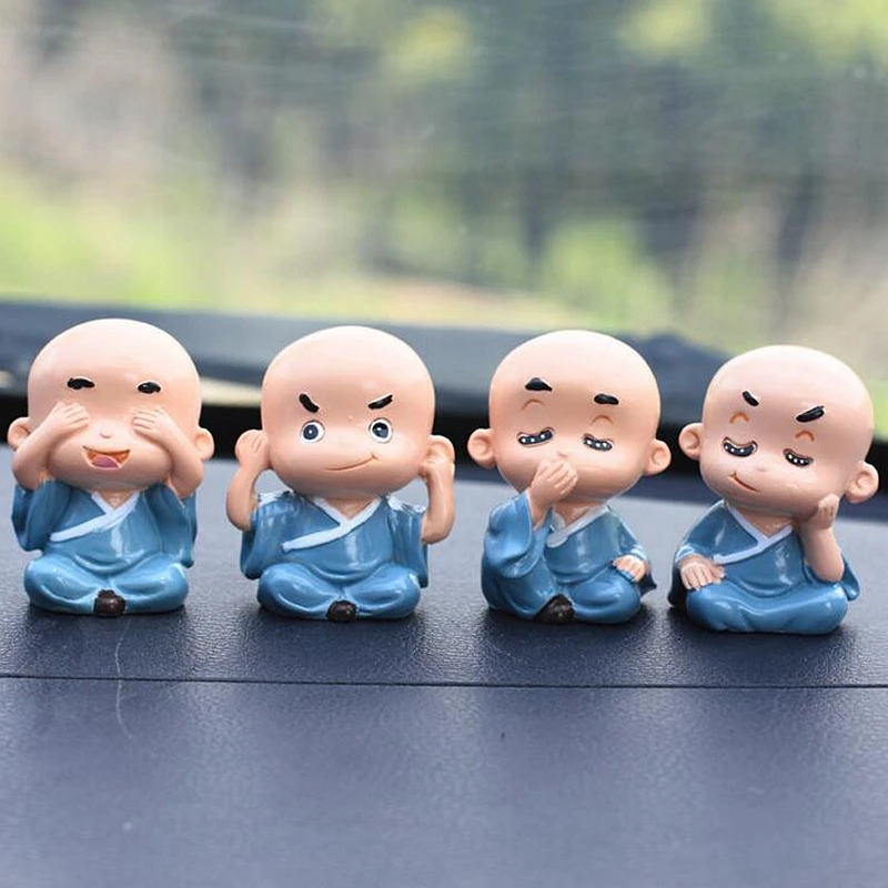 4 шт./компл. прекрасная непослушная статуя Будды из смолы статуэтка монаха докор