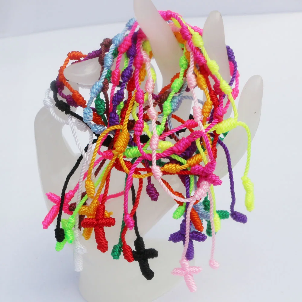 6 шт./лот 15 цветов ручной работы Счастливые цвета вязаный Крест из Розария