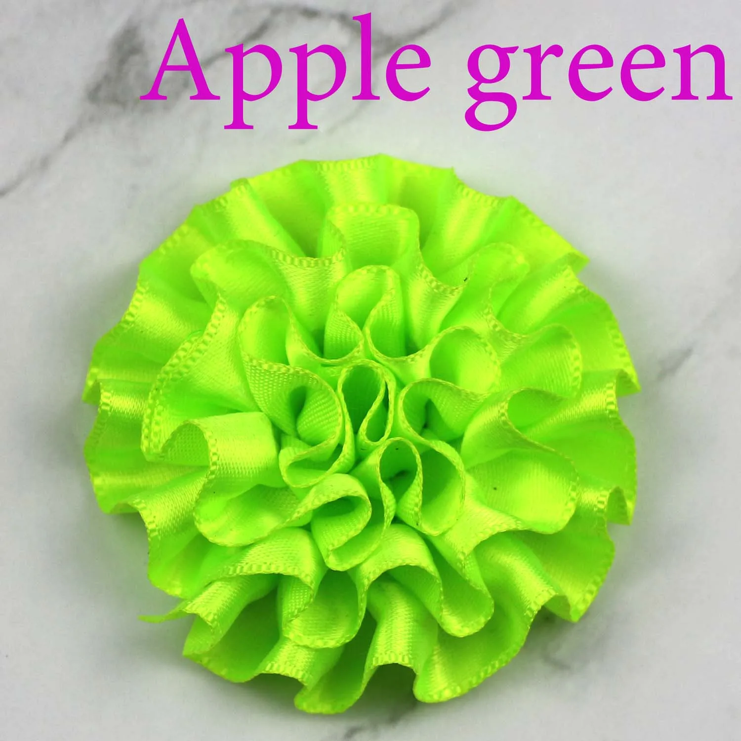 apple green 10-100 шт " атласная лента цветы пиона Аппликации/ремесло/Свадебные украшения DIY для пошива швейных изделий принадлежности DIY повязка на голову 5x5 см - Цвет: apple green