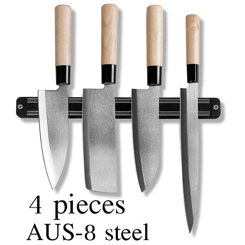 Набор кухонных ножей 4 шт. легкие японские ножи с песком AUS 8 сталь острое лезвие