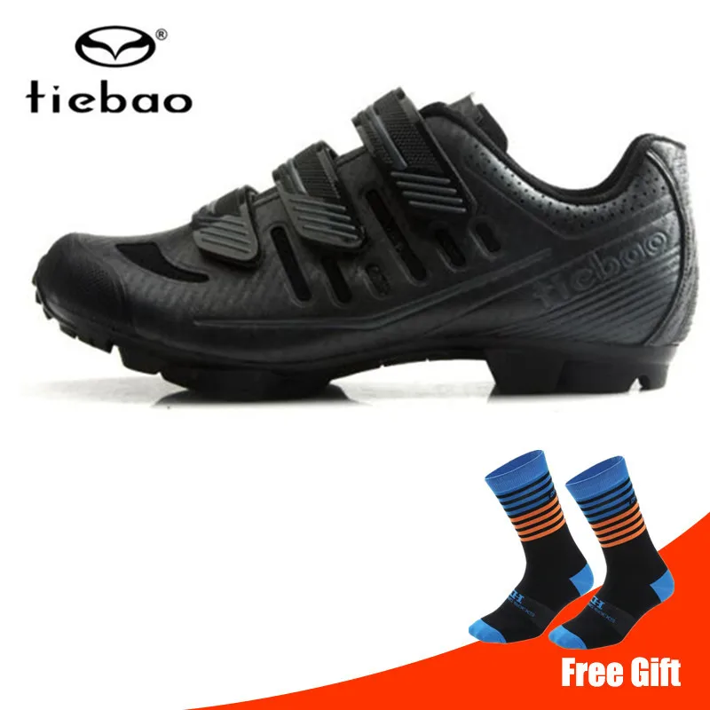 add socks Tiebao велосипедная обувь мужские кроссовки Sapatilha Ciclismo Mtb дышащая обувь для горного велосипеда с самоблокирующимся SPD педалями обувь для езды на велосипеде - Цвет: add socks